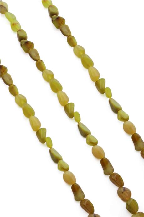 Opal Natural Stone Tumbler Cut 6x8mm String Of Beads