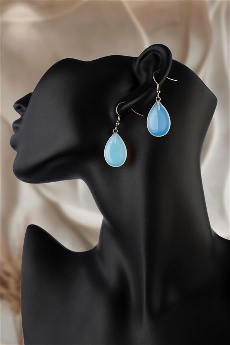Opal Taşı Damla Kesim Küpe
