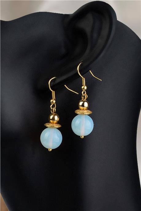 Opal Taşı Küre Kesim Doğal Taş Küpe