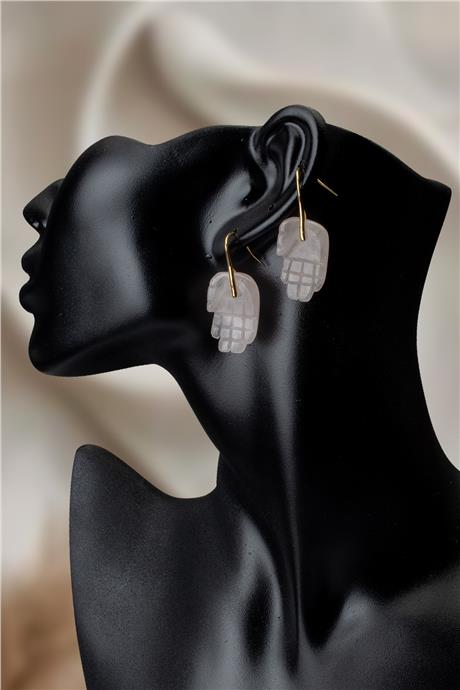 Pembe Kuvars Doğal Taş Küpe