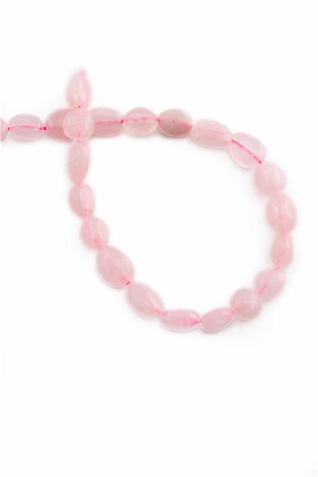 Pembe Kuvars Doğal Taş Tımbıl Kesim 6X8mm Dizi