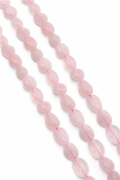 Pembe Kuvars Taşı Tımbıl Kesim 6x8mm Doğal Taş Dizi
