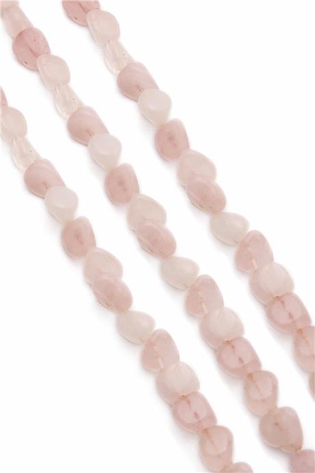 Pembe Kuvars Taşı Tımbıl Kesim 8x11mm Doğal Taş Dizi
