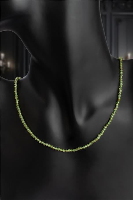 Peridot Doğal Taş Kristal Küre Kesim 3mm Kolye