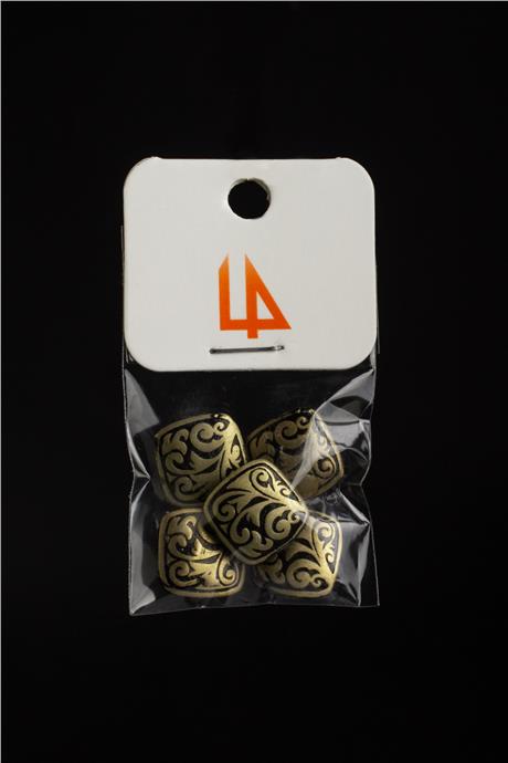 Pirinç Antik Sarı  Yaprak Desen Kare Kesim Tek Delik Aparat 12 x12 mm