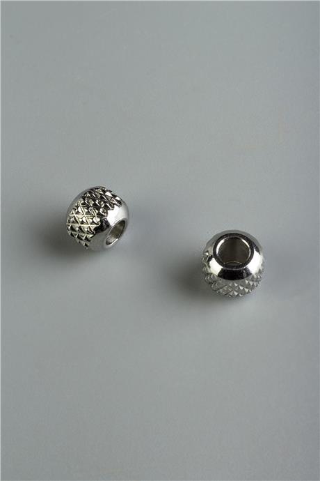 Pirinç Gümüş Renk Lazer Desen Silindir Tek Delik Aparat 5x6 mm