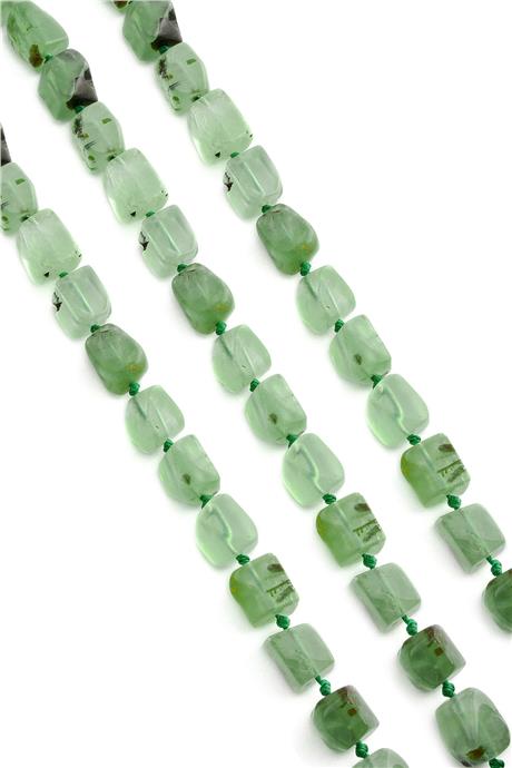Prehnit Doğal Taş Diködrtgen Kesim 7x11mm Dizi