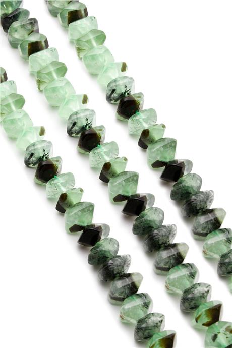 Prehnit Doğal Taş Parlak Rondela Kesim 10x7mm Dizi [AA]