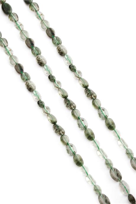 Prehnit Doğal Taş Tımbıl Kesim 6x8mm Dizi