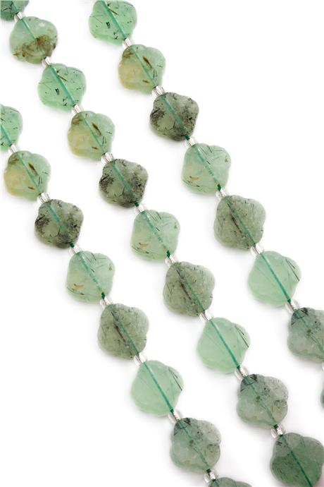 Prehnit Doğal Taş Yonca Kesim 17x6mm Dizi
