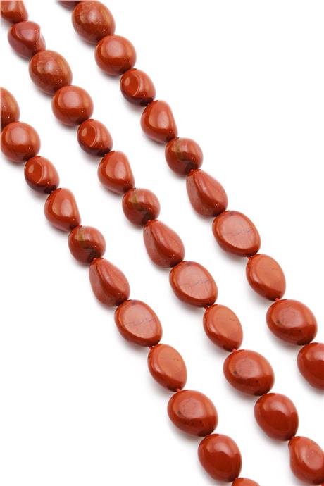 Red Jasper Taşı Tımbıl Kesim Kırmızı 10x13mm Doğal Taş Dizi