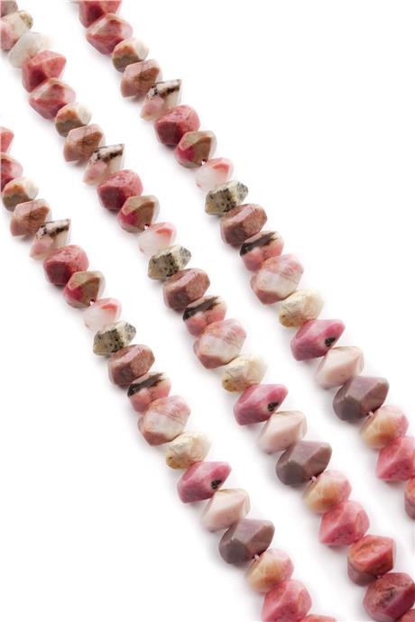 Rodonit Doğal Taş Parlak Pembe Rondela Kesim 10x7mm Dizi [AA]