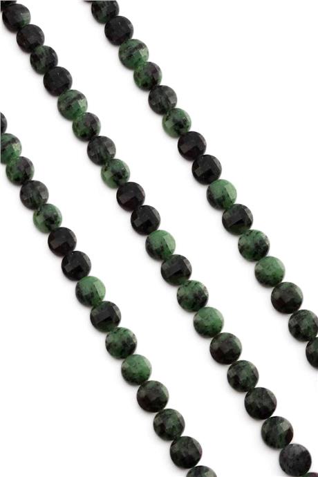 Ruby Zoisit Doğal Taş Daire Kristal Kesim 10x7mm Dizi