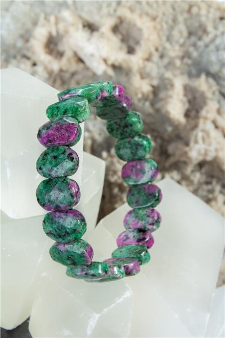 Anyolit Doğal Taş Oval Kesim Bileklik