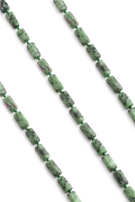 Ruby Zoisit Doğal Taş Silindir Kesim 8x12mm Dizi