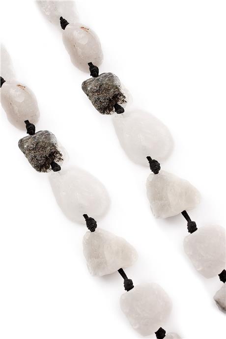 Rutil Kuvars Doğal Taş Mat Beyaz Ham Kütle Kesim 15x25mm Dizi [AA]