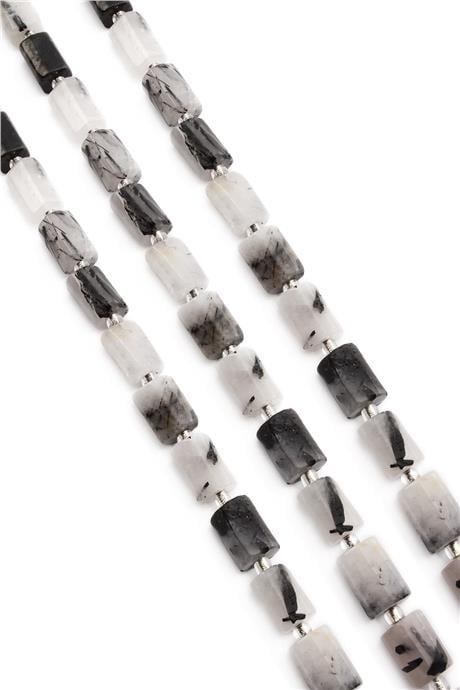 Rutil Kuvars Doğal Taş Parlak Silindir Kesim 7x12mm Dizi [AA]