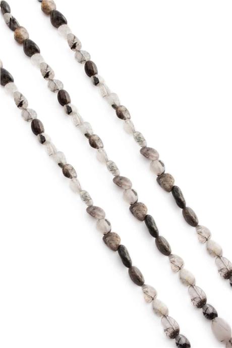 Rutil Kuvars Doğal Taş Parlak Tımbıl Kesim 6x8mm Dizi [AA]