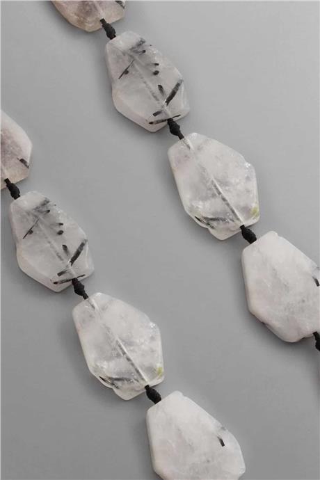 Rutil Kuvars Doğal Taş Yassı Amorf Kesim 26x38mm Dizi