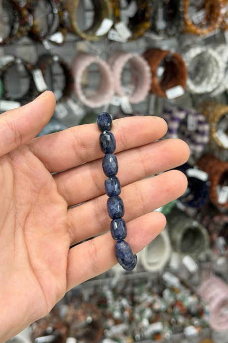 Safir Taşı Faset Arpa Kesim Doğal Taş Bileklikler [AA]