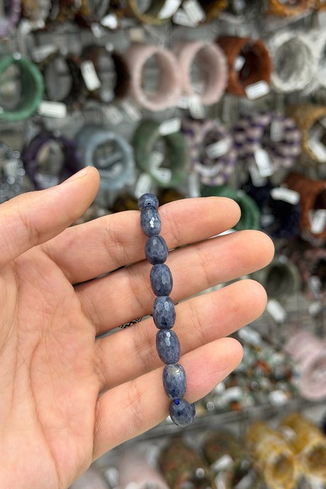 Safir Taşı Faset Arpa Kesim Doğal Taş Bileklikler [AA]