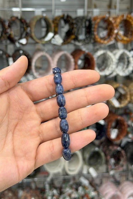 Safir Taşı Faset Arpa Kesim Doğal Taş Bileklikler [AA]