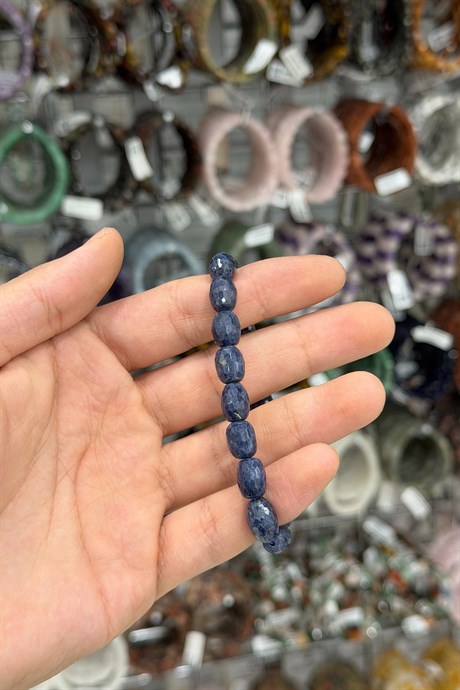 Safir Taşı Faset Arpa Kesim Doğal Taş Bileklikler [AA]