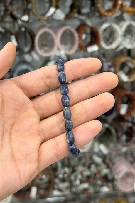 Safir Taşı Faset Arpa Kesim Doğal Taş Bileklikler [AA]