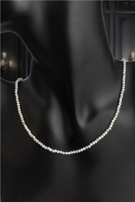 Sedef Doğal Taş Kristal Küre Kesim 3mm Kolye
