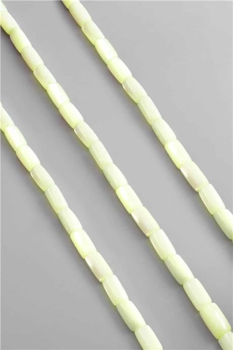 Sedef Taşı Silindir Kesim Parlak Mavi 6x10mm Doğal Taş Dizi [AA]