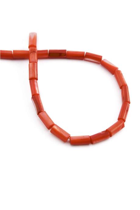 Sedef Taşı Silindir Kesim Parlak Açık Kırmızı 4x8mm Doğal Taş Dizi [AB+]