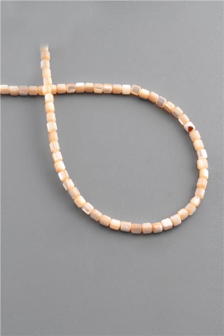 Sedef Taşı Dore Kesim Parlak Açık Pembe 3x3mm Doğal Taş Dizi [AB+]