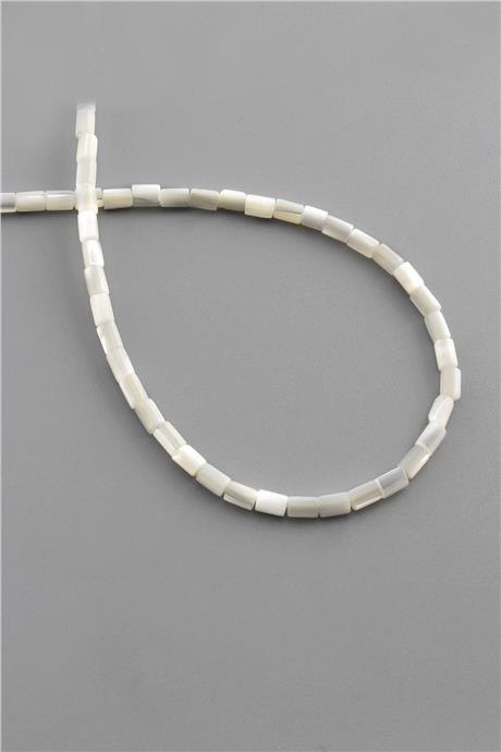 Sedef Doğal Taş Parlak Beyaz Silindir Kesim 3x5mm Dizi [AA]