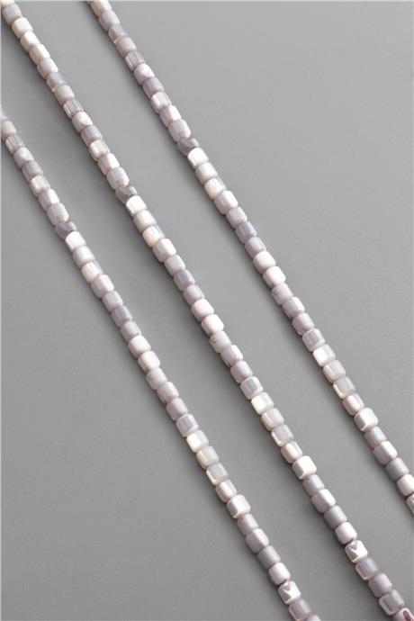 Sedef Taşı Dore Kesim Parlak Gri 3x5mm Doğal Taş Dizi [AB+]