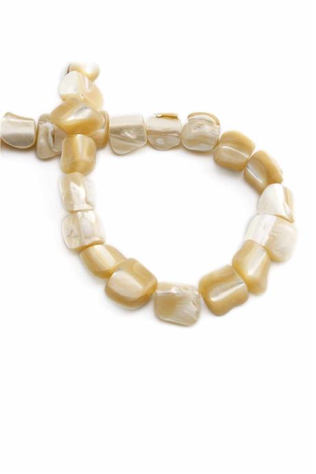 Sedef Taşı Parlak Kahverengi Amorf Kesim 8x9mm Dizi [AB+]