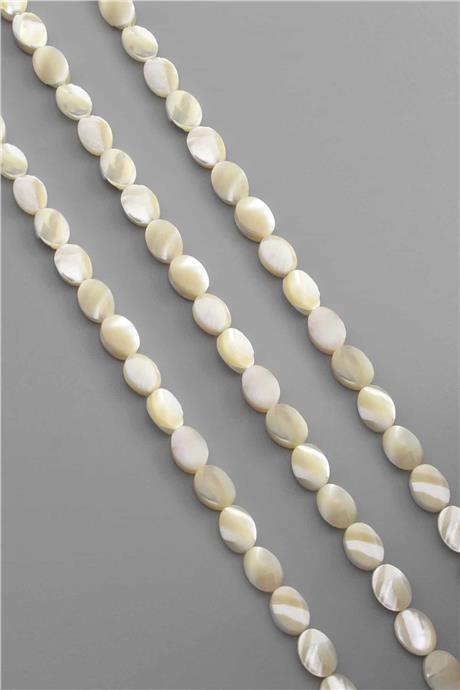 Sedef Taşı Parlak Kahverengi Oval Kesim 6x8mm Dizi [AA]