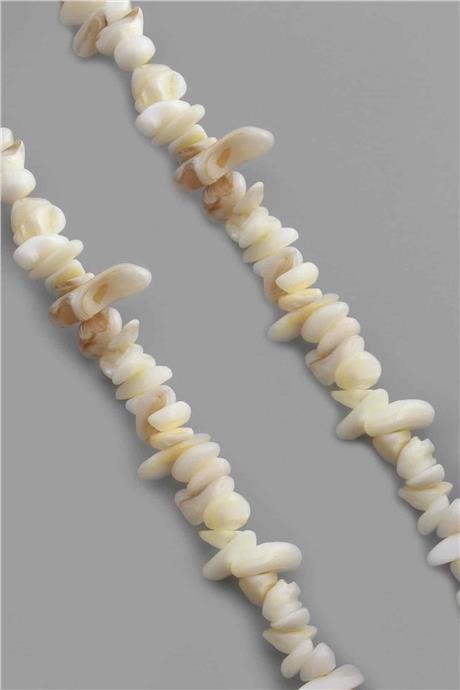 Sedef Doğal Taş Parlak Kırık Beyaz Amorf Kesim 8x4mm Dizi [AA]