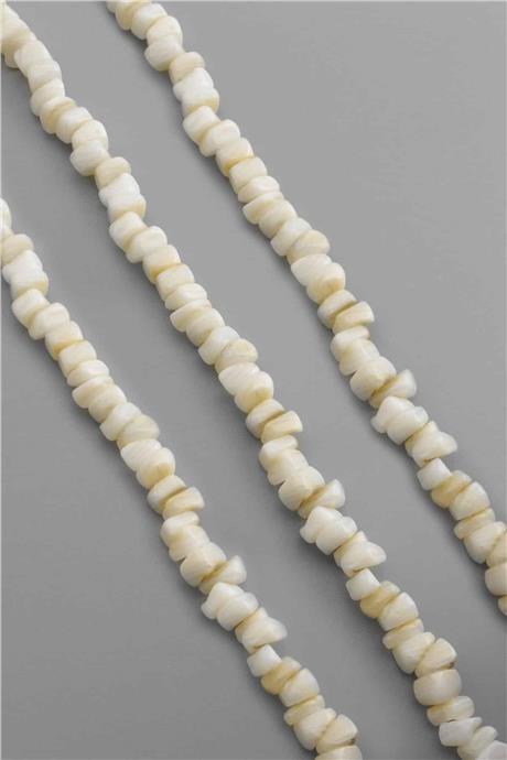 Sedef Doğal Taş Parlak Kırık Beyaz Amorf Kesim 6x4mm Dizi [AA]