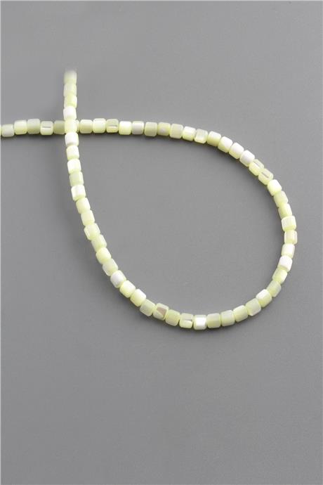 Sedef Taşı Dore Kesim Parlak Krem 3x3mm Doğal Taş Dizi [AB+]