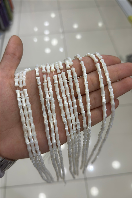 Sedef Taşı 4x7mm Kemik Kesim Doğal Taş Diziler