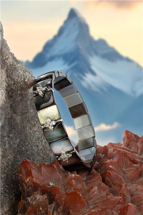 Sedef Doğal Taş Parlak Zirkonlu 8x11mm Bileklik