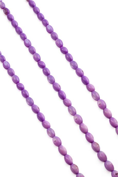 Sedef Taşı Arpa Kesim Parlak 6x8mm Doğal Taş Dizi [AA]