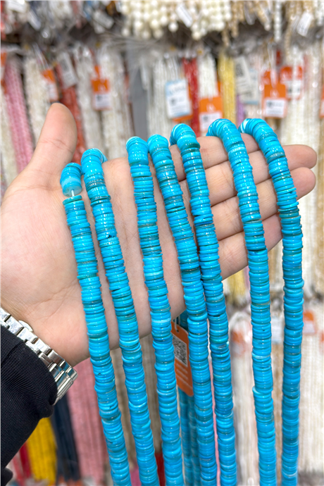 Sedef Taşı 10x2mm Rondela Kesim Doğal Taş Diziler