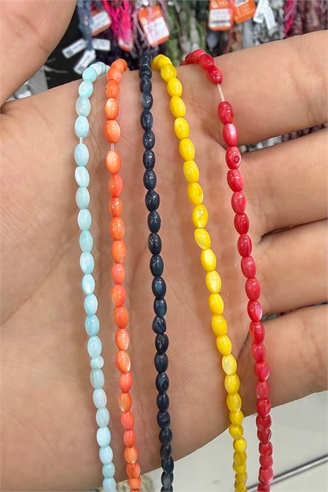 Sedef Taşı Arpa Kesim Gri 3x5mm Doğal Taş Dizi
