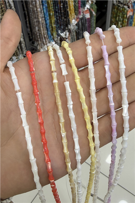 Sedef Taşı 4x7mm Kemik Kesim Doğal Taş Diziler