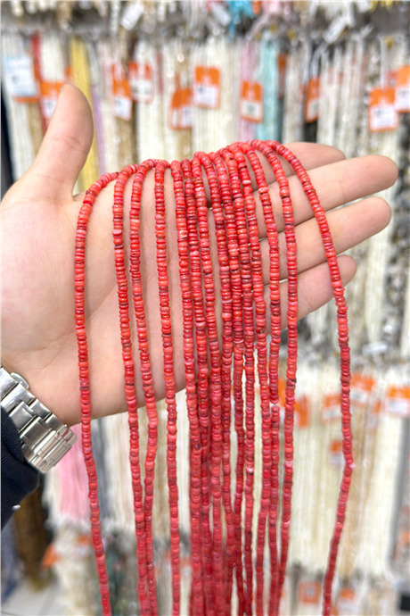 Sedef Taşı Rondela Kesim 3x1mm Doğal Taş Dizi