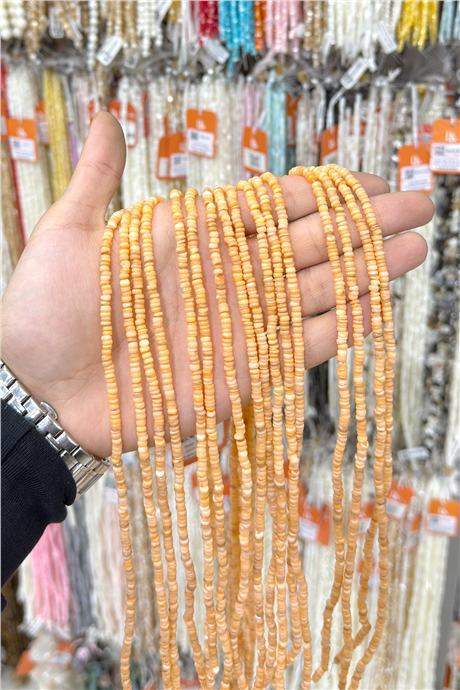 Sedef Taşı Rondela Kesim 4x1mm Doğal Taş Dizi