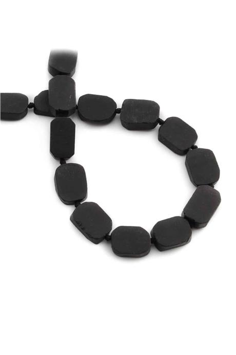 Shungit Doğal Taş Mat Oval Kesim 12x15mm Dizi [AA]