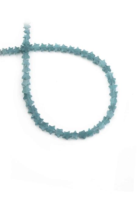 Akuamarin Sıkma Doğal Taş Parlak Yıldız Kesim 6mm Dizi [B+]