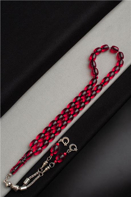 Sıkma Ateş Kehribar Kapsül Kesim 9x11mm 33 Lu Tesbih